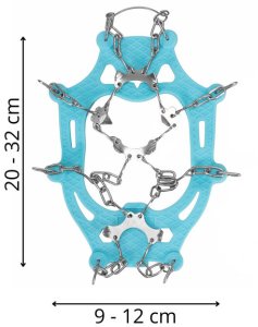 Raczki na buty stalowe antypoślizgowe turystyczne nakładki rozmiar 40-45 turkusowe UNIWERSALNY 20