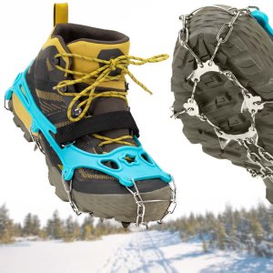 Raczki na buty stalowe antypoślizgowe turystyczne nakładki rozmiar 40-45 turkusowe UNIWERSALNY 9