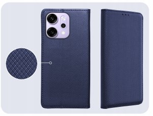 ETUI Z KLAPKĄ DO OPPO RENO14 PRO GRANATOWE ZAMYKANE MAGNETYCZNE OCHRONNE 4