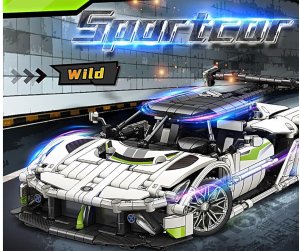 Klocki techniczne 2w1 auto sportowe statek kosmiczny 1091ele ZA5731 EDUKAMP 3