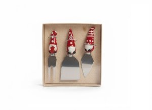 Zestaw 3 nożów do sera Xmas Skrzaty 2