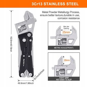 Multitool NexTool W4 11w1 z kluczem nastawnym typu francuz 4