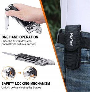 Multitool NexTool W4 11w1 z kluczem nastawnym typu francuz 6