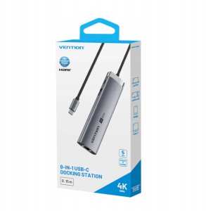 HUB USB Vention Vention 8in1 USB-C 4K 60Hz 100W PD 0.15m 8