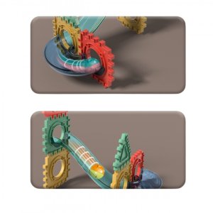 KLOCKI KONSTRUKCYJNE 3D ZESTAW EDUKACYJNY TOR KULKOWY KULODROM WAFLE 128EL 3