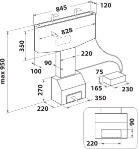 Okap Whirlpool Whirlpool WDO 93F B K built-in hood 8
