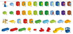 Bounn Klocki konstrukcyjne pociąg edukacyjny cyferki 65 elementów 8