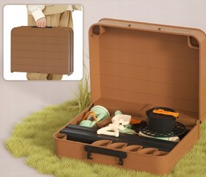 Zestaw maÅy camping do odgrywania rÃ³l stolik skÅadana walizka 11