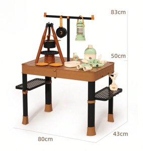 Zestaw maÅy camping do odgrywania rÃ³l stolik skÅadana walizka 6