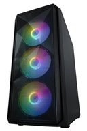 VeinX case ME19A Mid Tower, bez zdroje, 1x USB3.0, 1x USB2.0, 4x 120mm ARGB Fan, 1x ARGB Controller, černá 3