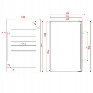 Chłodziarka do wina Teka Sommelier RVI 20046 GBK Chłodziarka do wina do zabudowy na 44 butelki 12