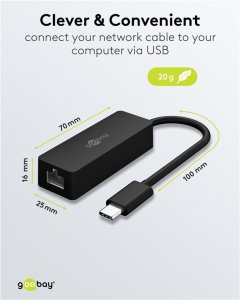 Adapter USB-C™ Ethernet, czarny 3