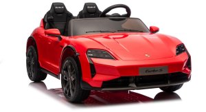 Czerwone Porsche Taycan Turbo S Licencjonowane Autko na Akumulator dla Dzieci EDUKAMP 17
