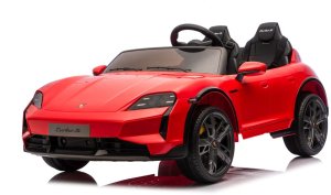 Czerwone Porsche Taycan Turbo S Licencjonowane Autko na Akumulator dla Dzieci EDUKAMP 22
