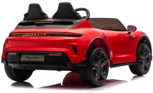 Czerwone Porsche Taycan Turbo S Licencjonowane Autko na Akumulator dla Dzieci EDUKAMP 24