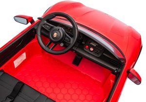 Czerwone Porsche Taycan Turbo S Licencjonowane Autko na Akumulator dla Dzieci EDUKAMP 28