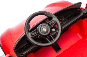 Czerwone Porsche Taycan Turbo S Licencjonowane Autko na Akumulator dla Dzieci EDUKAMP 30