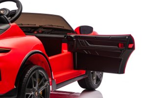 Czerwone Porsche Taycan Turbo S Licencjonowane Autko na Akumulator dla Dzieci EDUKAMP 5
