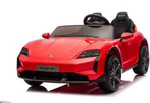 Czerwone Porsche Taycan Turbo S Licencjonowane Autko na Akumulator dla Dzieci EDUKAMP 7