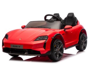 Czerwone Porsche Taycan Turbo S Licencjonowane Autko na Akumulator dla Dzieci EDUKAMP 10