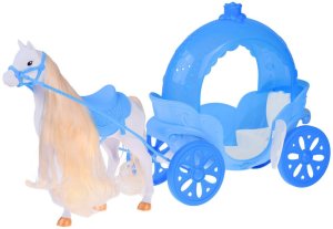 Lalka księżniczka w balowej sukni z białym koniem i karocą kareta ZA5419 EDUKAMP 9