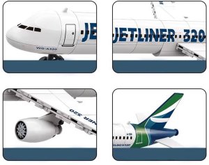 Klocki konstrukcyjne Samolot Jetliner 320 model pasażerski 133 ele ZA5678 EDUKAMP 5