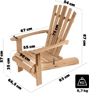 Kadax KADAX Fotel drewniany plażowy złoty dąb 2