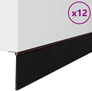 vidaXL Szczotki uszczelniające do drzwi samoprzylepne 12 pcs Brązowy 2
