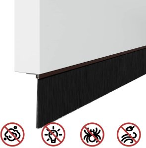 vidaXL Szczotki uszczelniające do drzwi samoprzylepne 12 pcs Brązowy 9