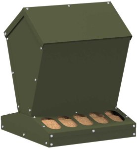 vidaXL Karmnik dla kur Zielony oliwkowy 30 x 30 x 39 cm 3