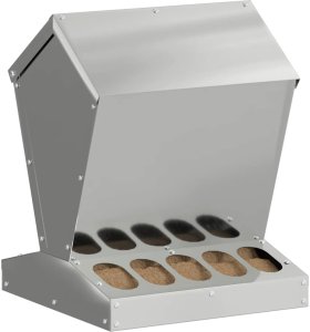 vidaXL Karmnik dla kur Srebrny 30 x 30 x 39 cm Stal Galwanizowana 3