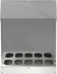 vidaXL Karmnik dla kur Srebrny 30 x 30 x 39 cm Stal Galwanizowana 5