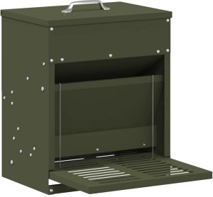 vidaXL Karmnik na pedały dla kur Zielony oliwkowy 25 x 42 x 40 cm 2