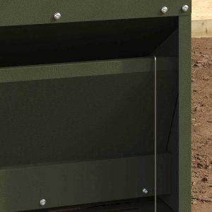 vidaXL Karmnik na pedały dla kur Zielony oliwkowy 25 x 42 x 40 cm 3