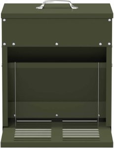 vidaXL Karmnik na pedały dla kur Zielony oliwkowy 25 x 42 x 40 cm 4