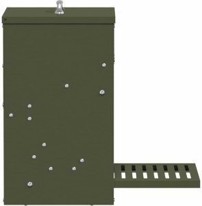 vidaXL Karmnik na pedały dla kur Zielony oliwkowy 25 x 42 x 40 cm 5