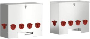 vidaXL Karmnik dla kur 2 pcs Srebrny 60.5 x 29 x 51 cm 2