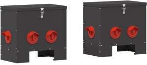 vidaXL Karmnik dla kur 2 pcs Czarny 60.5 x 29 x 51 cm 2