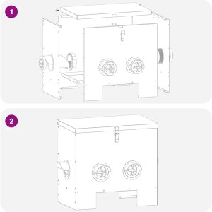 vidaXL Karmnik dla kur 2 pcs Czarny 60.5 x 29 x 51 cm 9