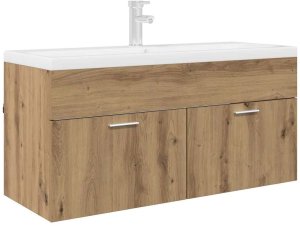 vidaXL Szafka umywalkowa Dąb rzemieślniczy 38,5 x 100 x 46 cm 3