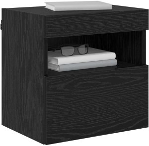 vidaXL Szafki RTV z oświetleniem LED 2 szt. Czarny Dąb 40 x 30 x 40 cm 3