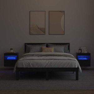 vidaXL Szafki RTV z oświetleniem LED 2 szt. Czarny Dąb 40 x 30 x 40 cm 6