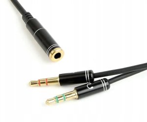 Adapter audio stereo 2x3.5mm minijack, 4PIN, 0.2m / 3
