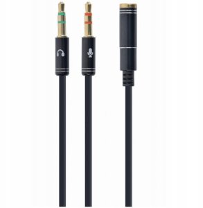 Adapter audio stereo 2x3.5mm minijack, 4PIN, 0.2m / 4