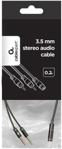 Adapter audio stereo 2x3.5mm minijack, 4PIN, 0.2m / 6
