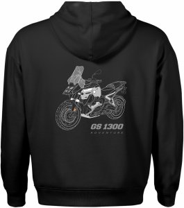 Bluza z kapturem motocyklowa z motocyklem na motor BMW GS 1300 Adventure męska czarna L 3