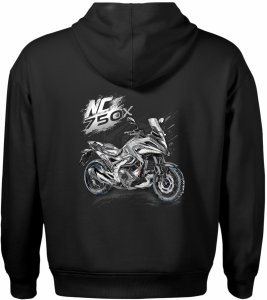Bluza z kapturem motocyklowa z motocyklem na motor Honda NC 750 X męska czarna XXL 3