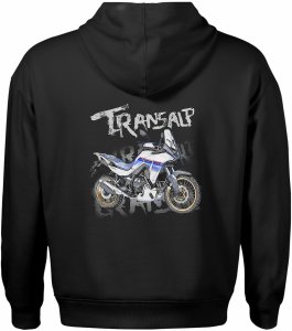 Bluza z kapturem motocyklowa z motocyklem na motor Honda Transalp 750 XL męska czarna XXL 3