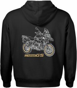 Bluza z kapturem motocyklowa z motocyklem na motor BMW GS 1250 Adventure męska czarna XXL 3