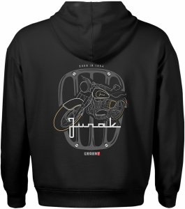 Bluza z kapturem motocyklowa z motocyklem na motor Junak M10 męska czarna XXL 3